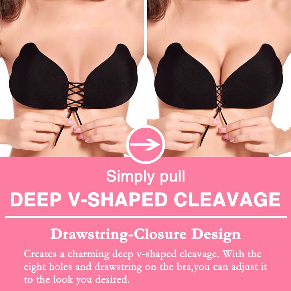 Classic Drawstring Push up Fabric Adhesive Bra