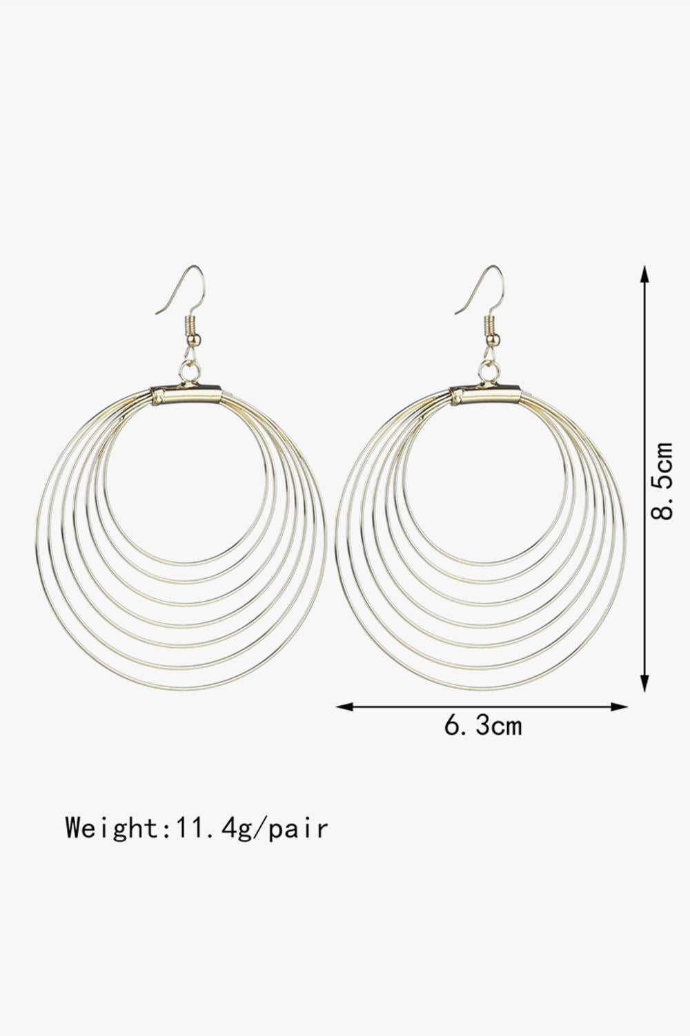 Layers Circles Alloy Hoops Earrings