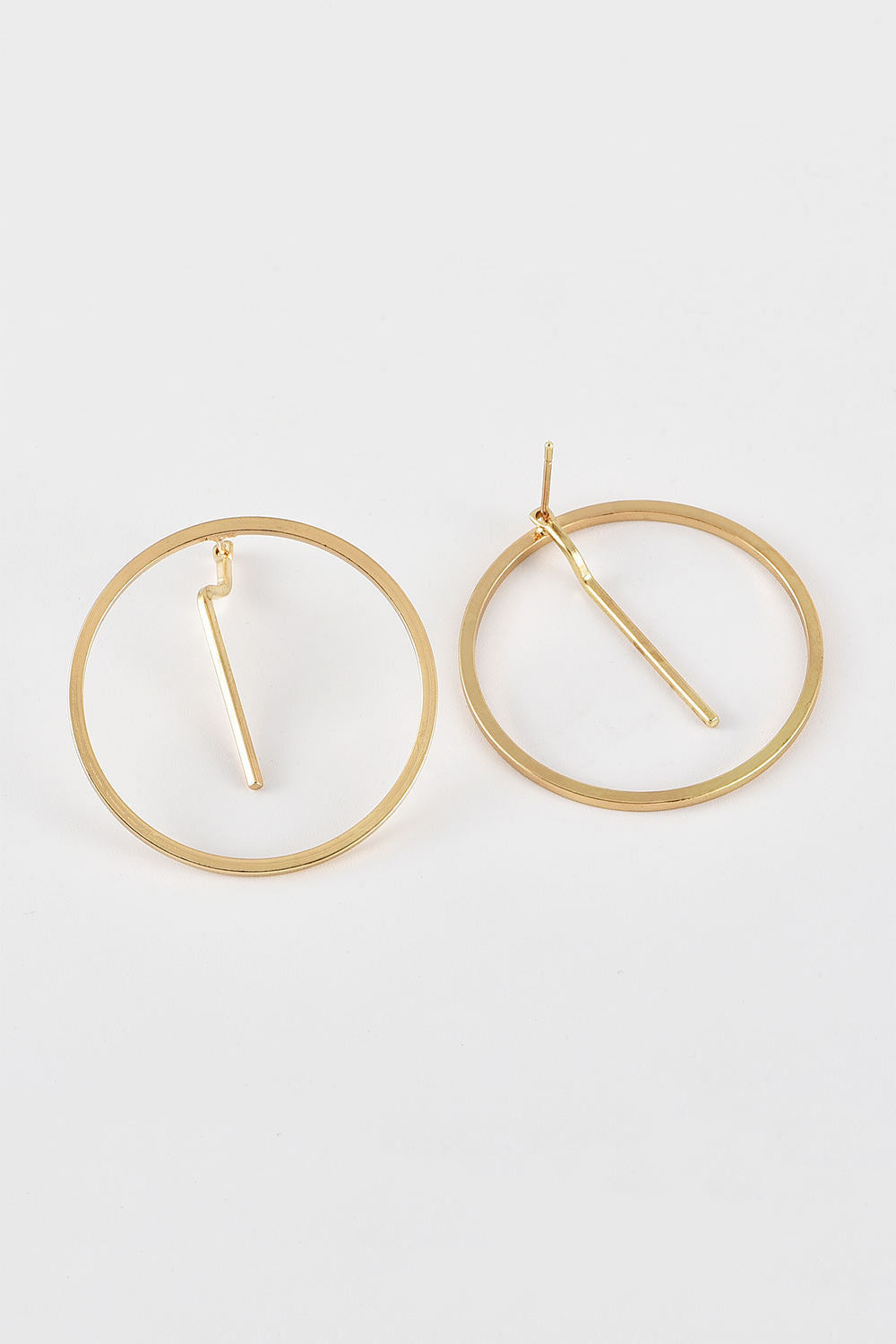 Simple Golden Alloy Hook Earrings