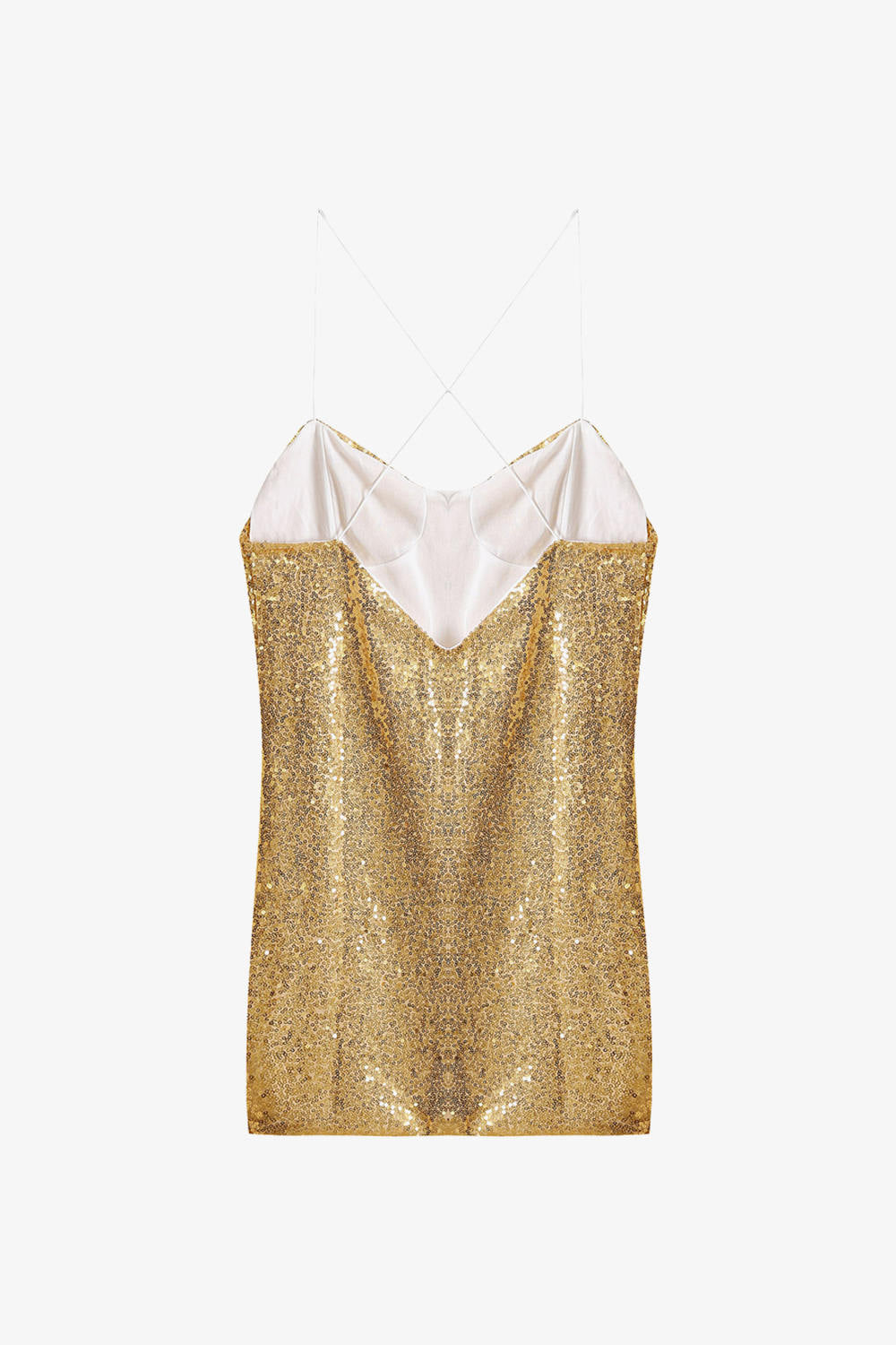 Sequin Leg Slit Backless Cami Dress