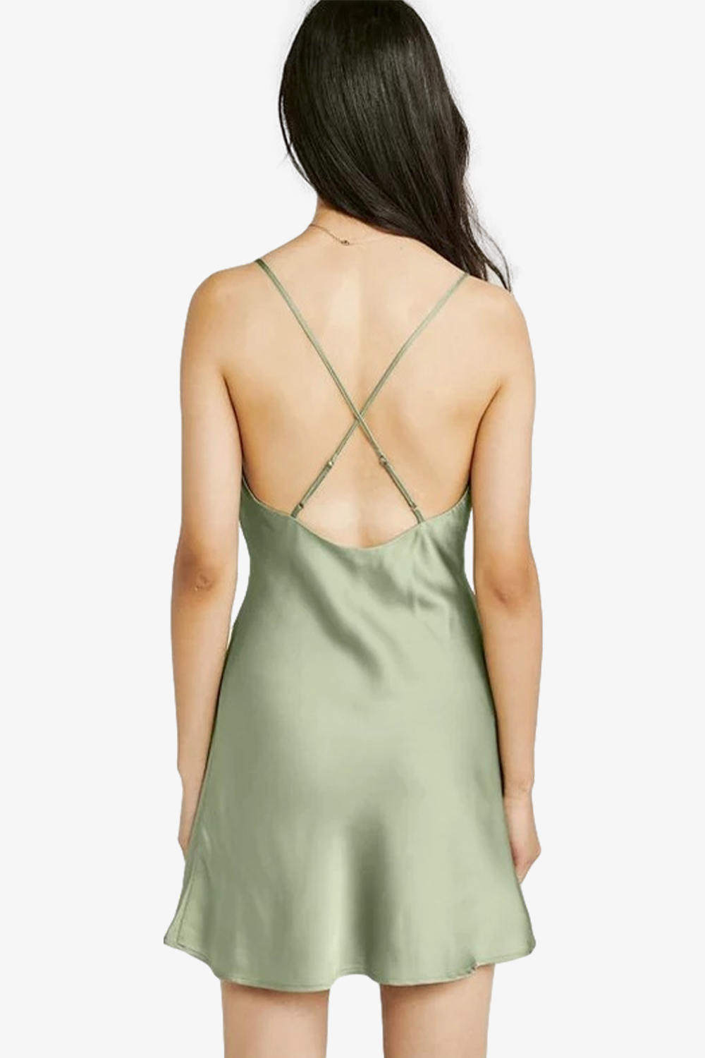 Open Back Cowl Neck Slip Dress