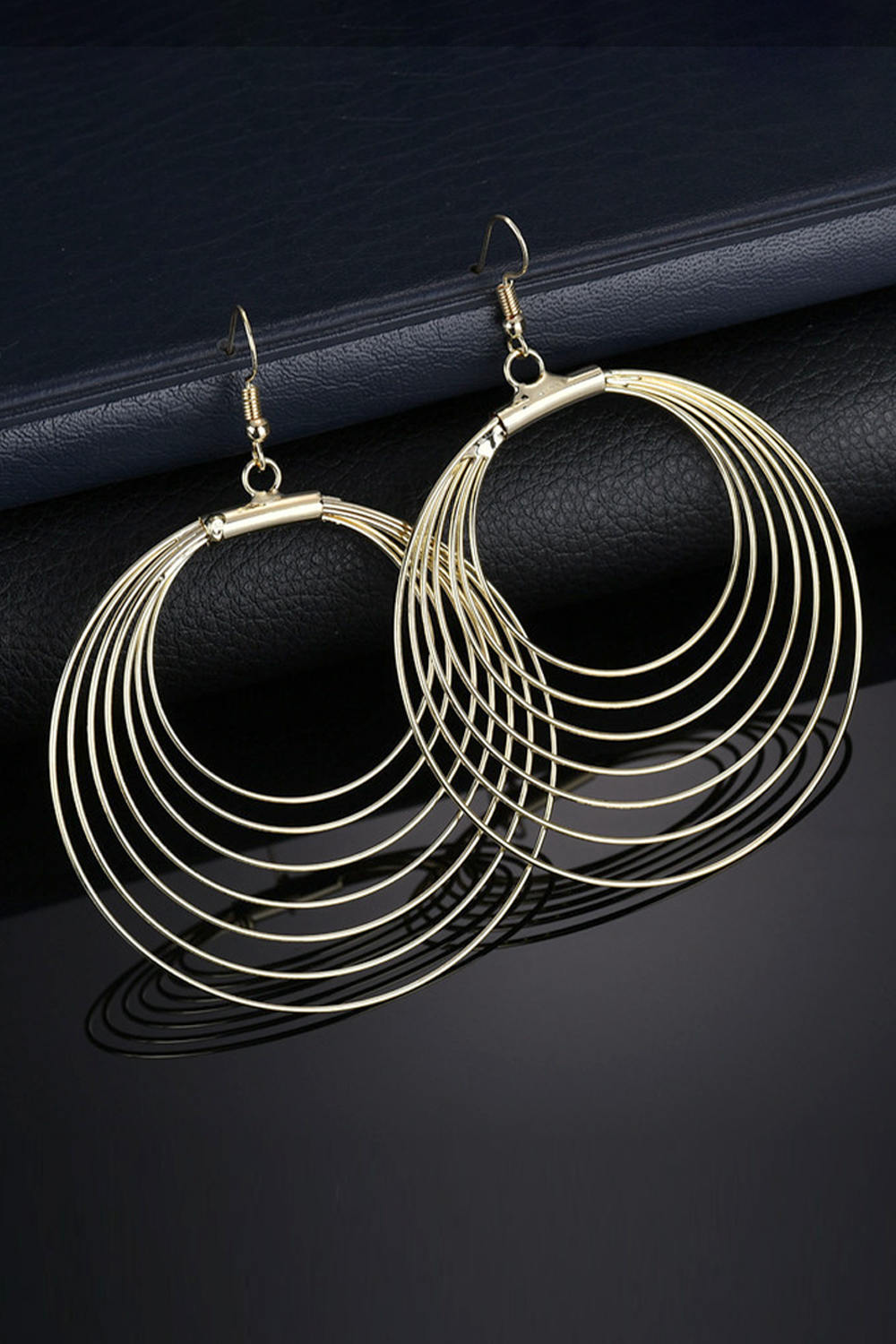 Layers Circles Alloy Hoops Earrings