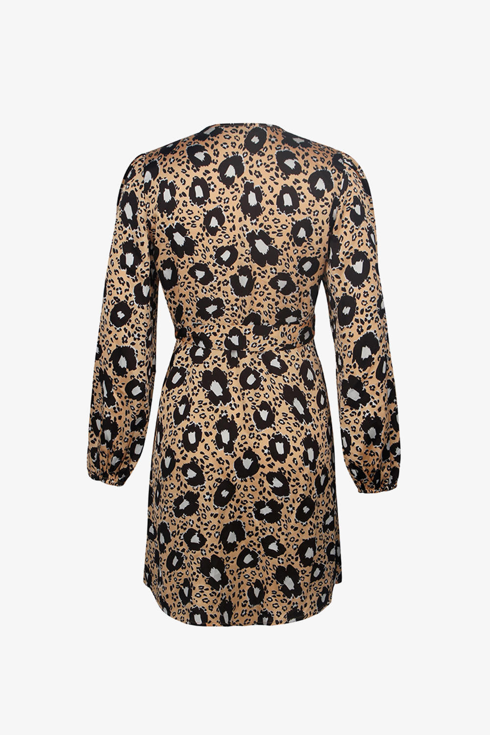 Puff Sleeve Print Wrap Dress