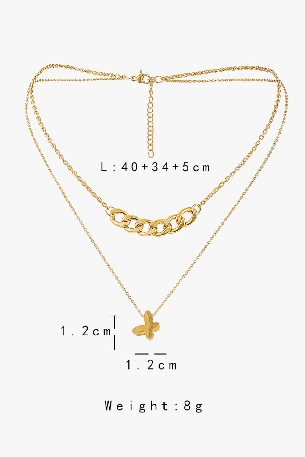 Butterfly Chain Golden Layered Necklace