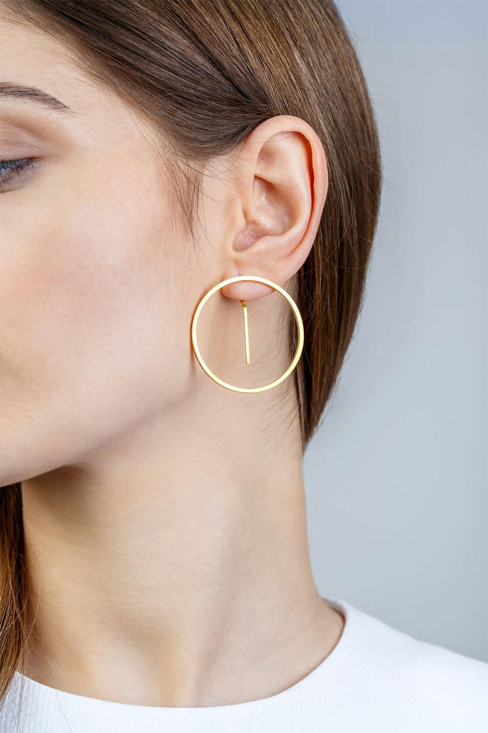 Simple Golden Alloy Hook Earrings