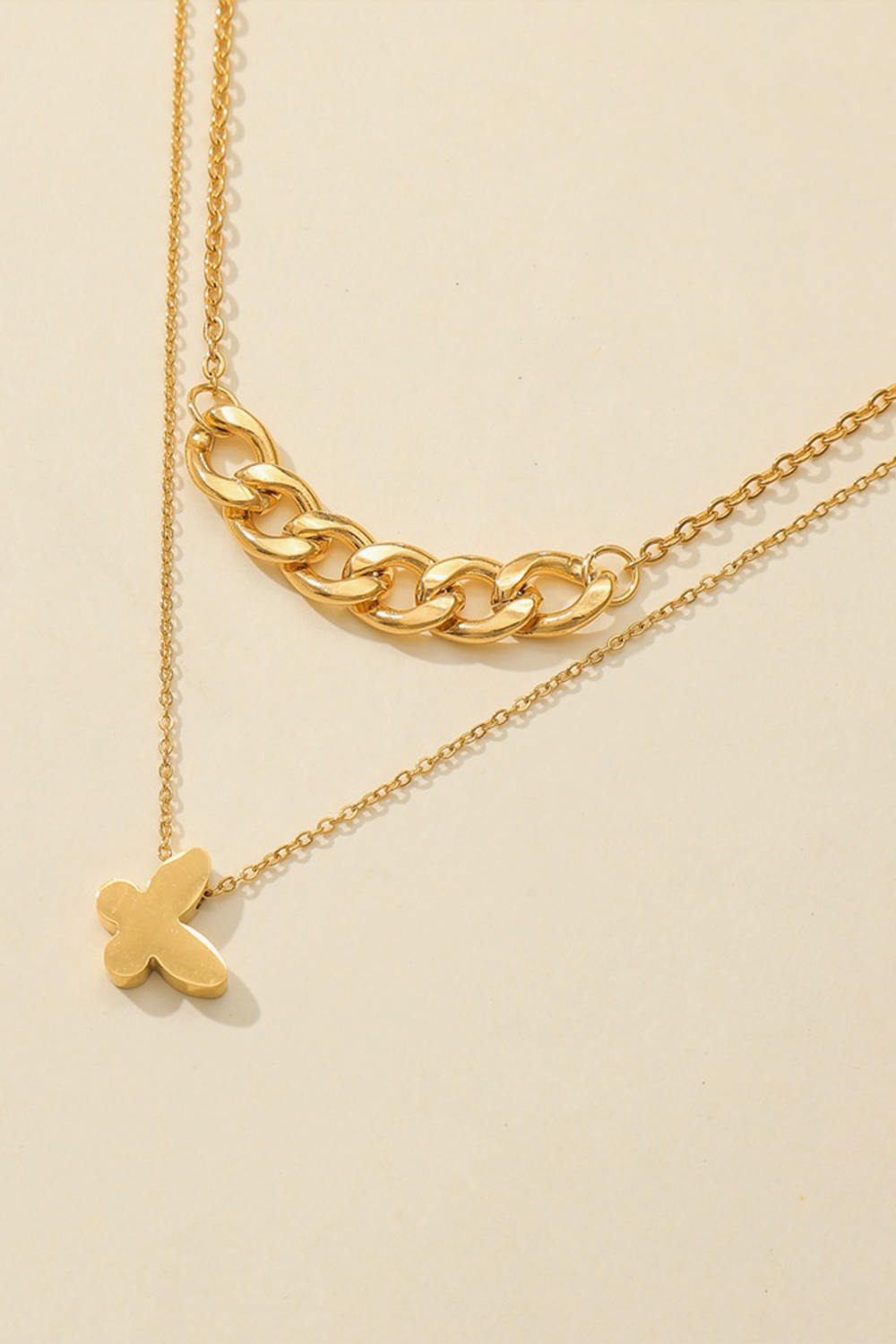 Butterfly Chain Golden Layered Necklace