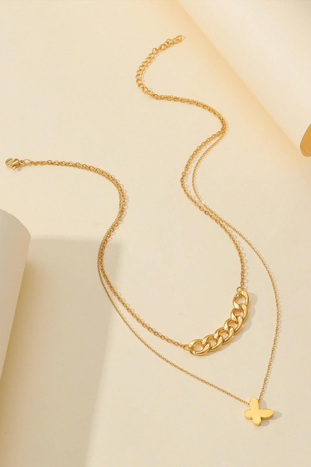 Butterfly Chain Golden Layered Necklace