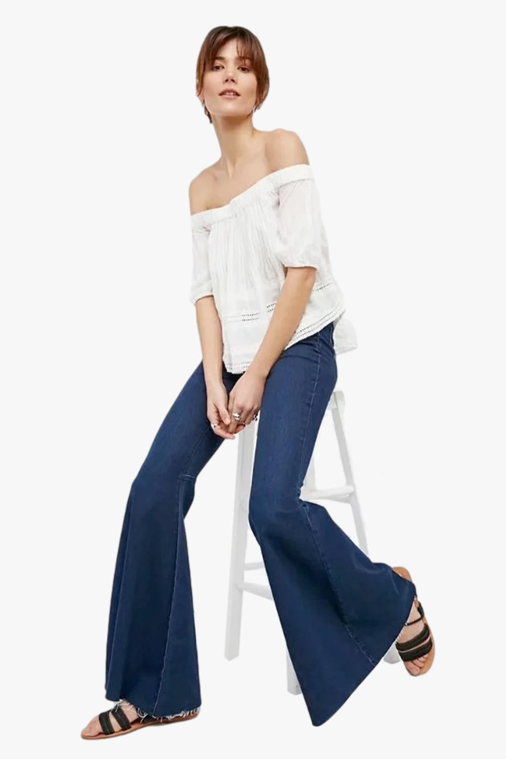 Skinny High Waist Flare Denim Jeans