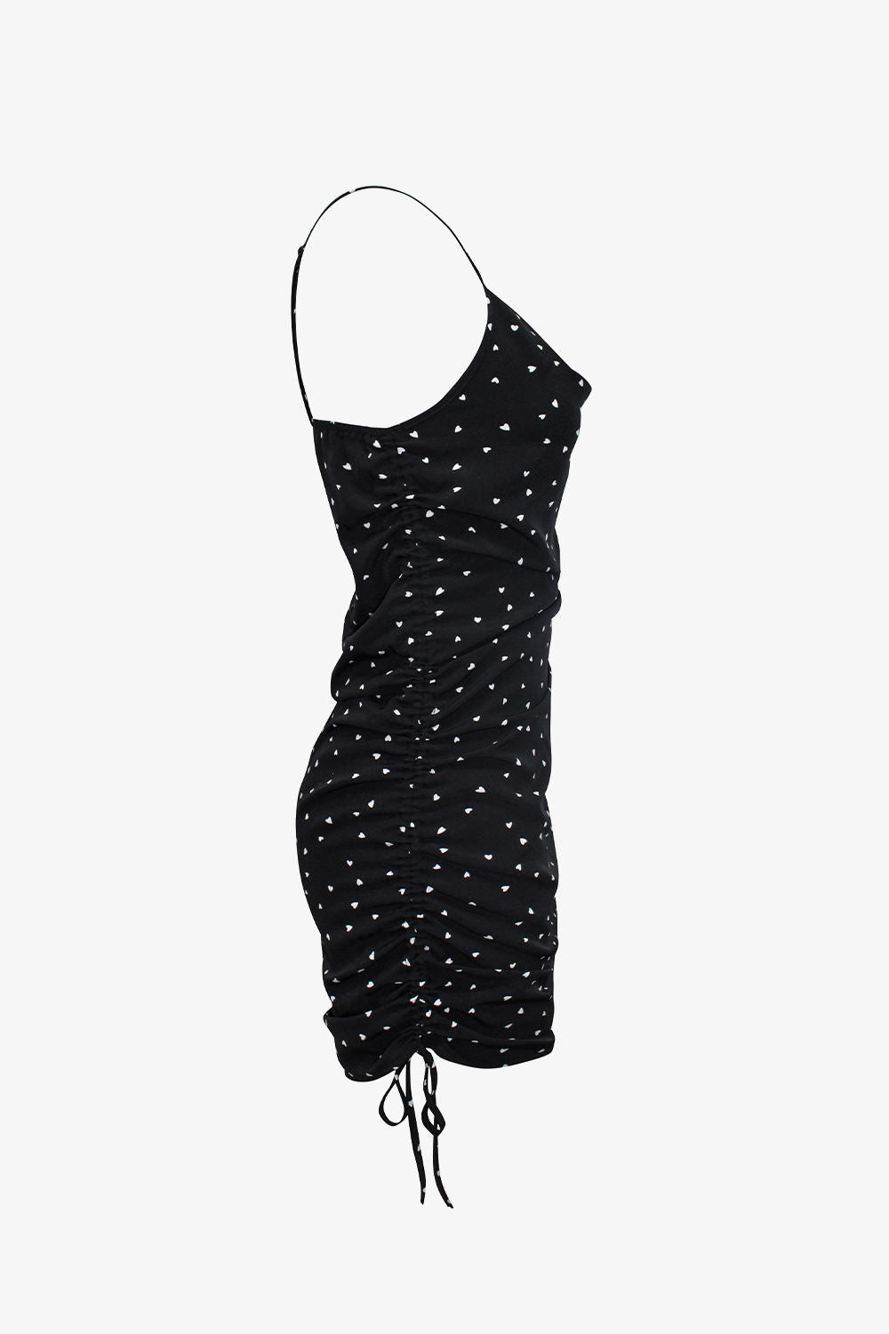 Drawstring Heart Print Slip Dress