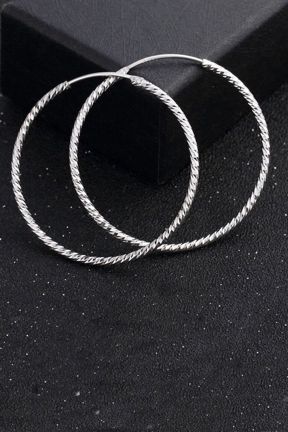 Large Silver Hoop Earrings 