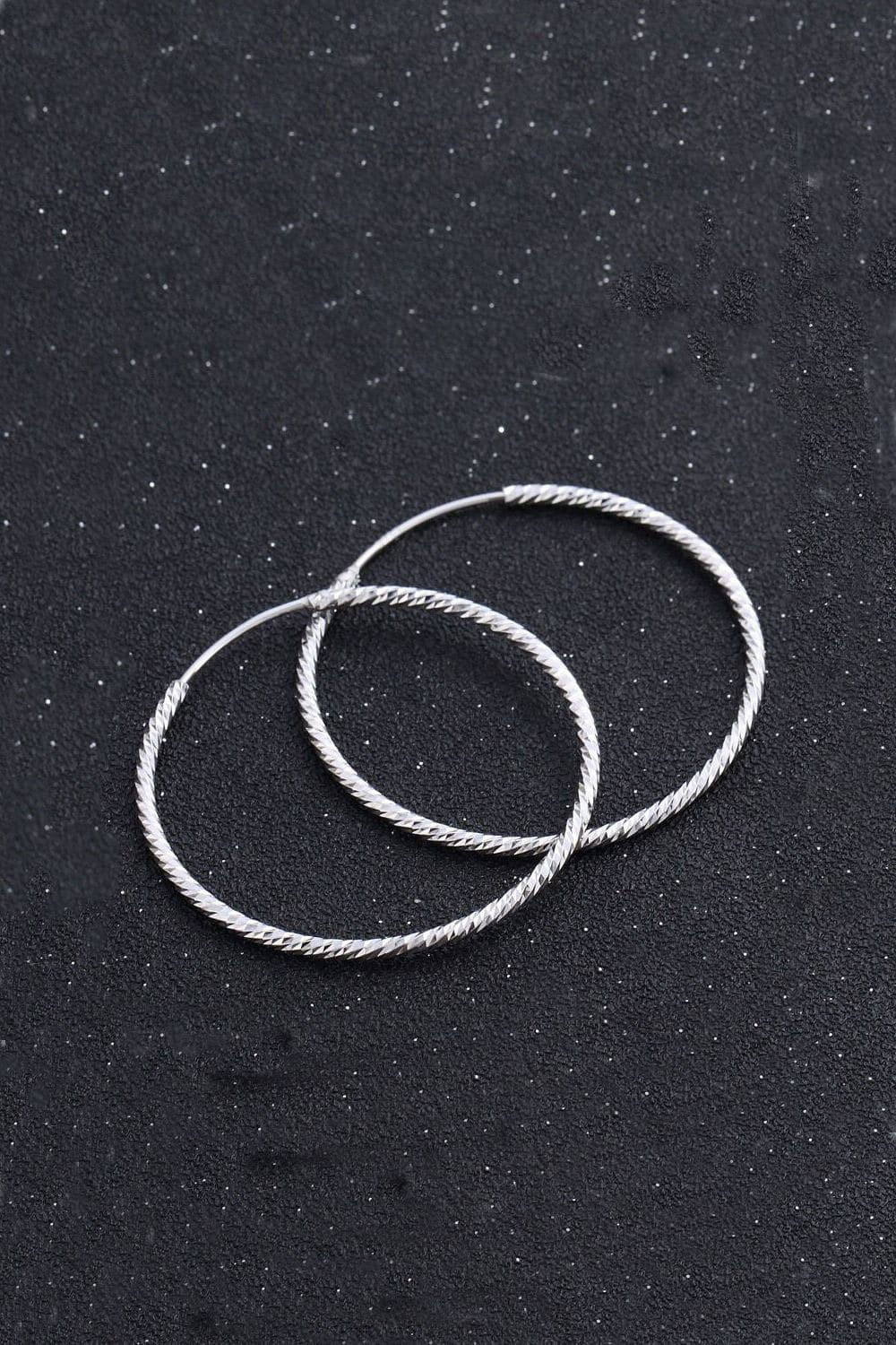 Large Silver Hoop Earrings 