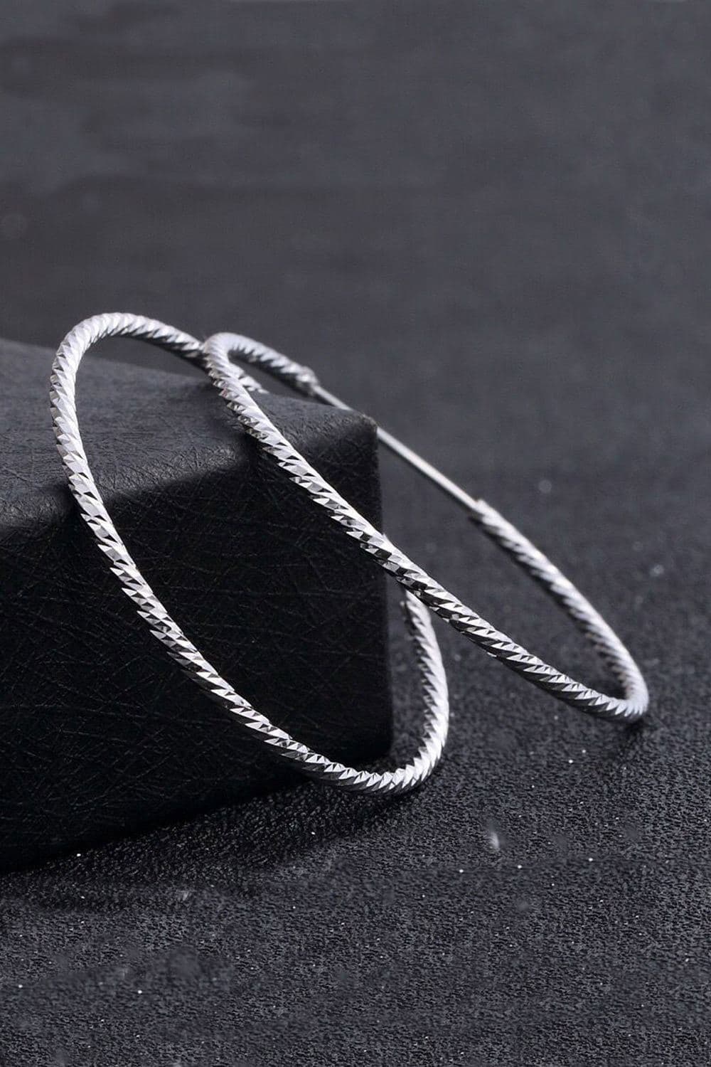 Large Silver Hoop Earrings 