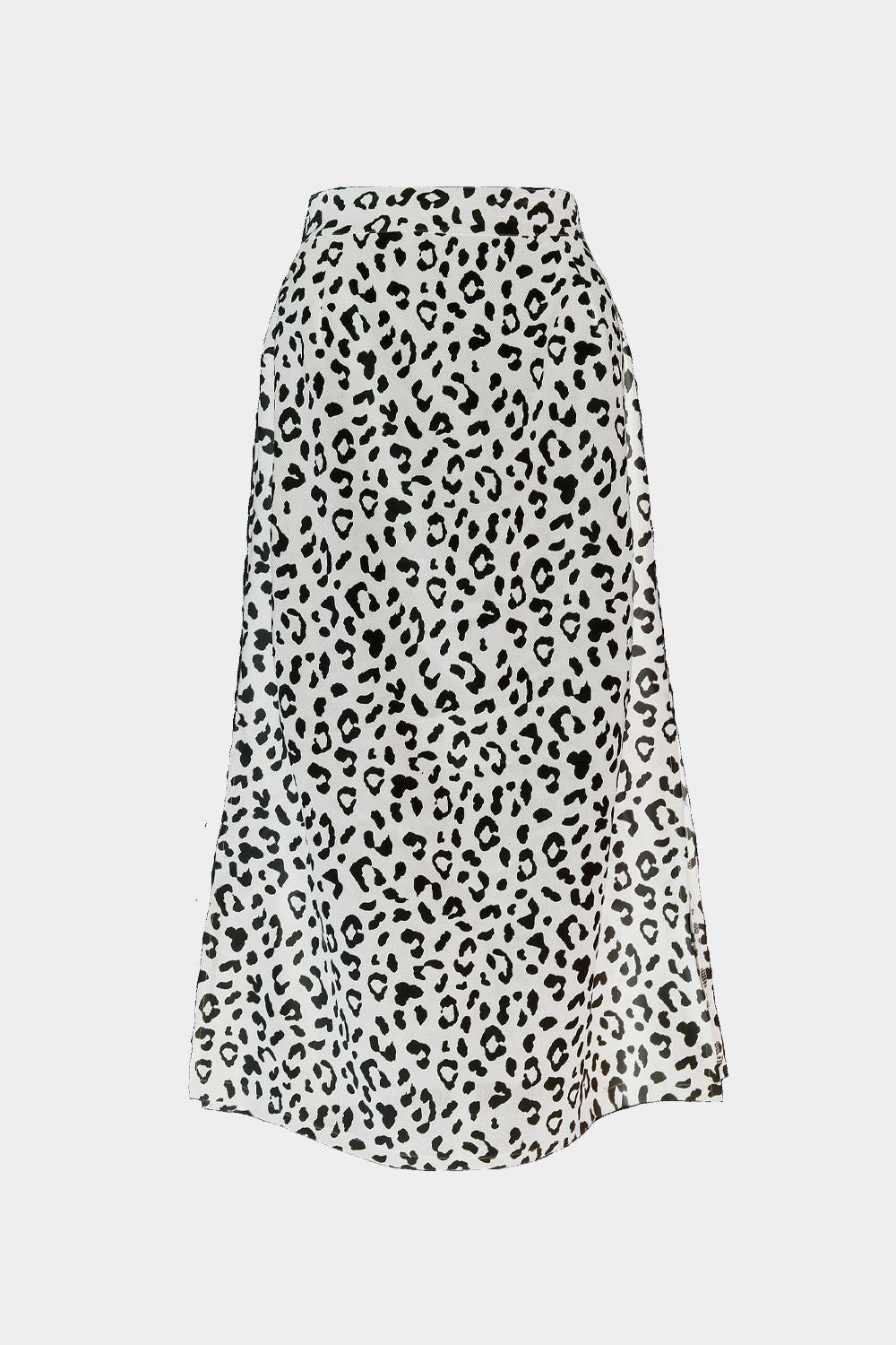 Casual Chiffon Leopard Print Split Long Skirts