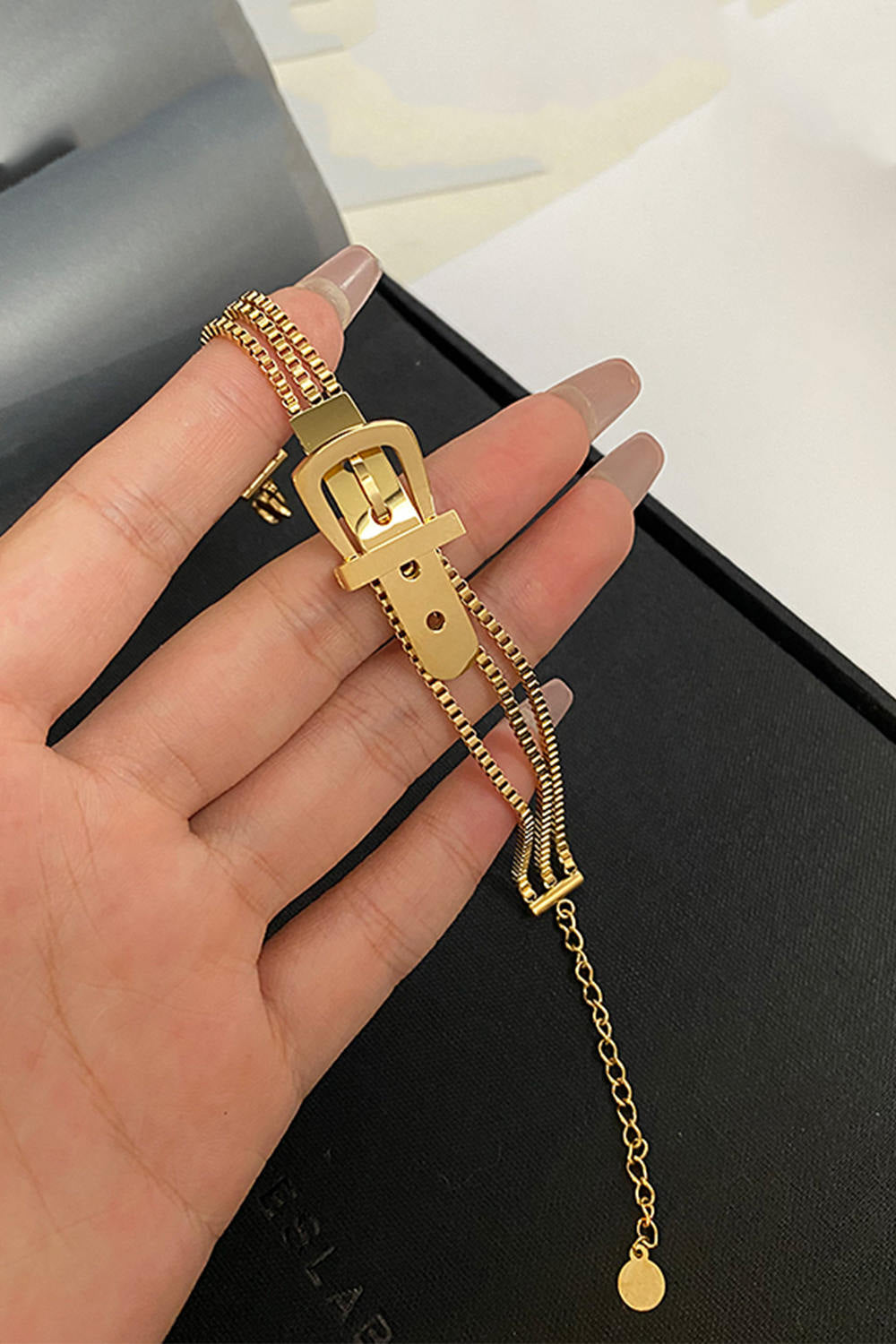 Golden Belt Buckle Chain Bracelet