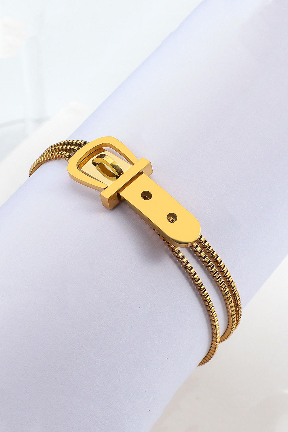 Golden Belt Buckle Chain Bracelet