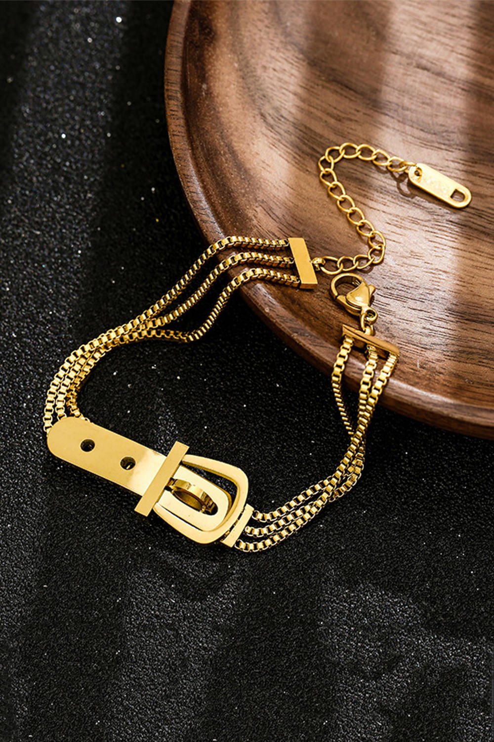 Golden Belt Buckle Chain Bracelet