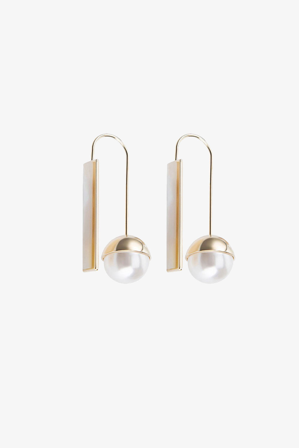 Simple Pearl U Shape Drop Earrings