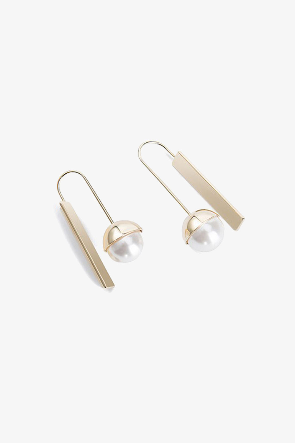 Simple Pearl U Shape Drop Earrings