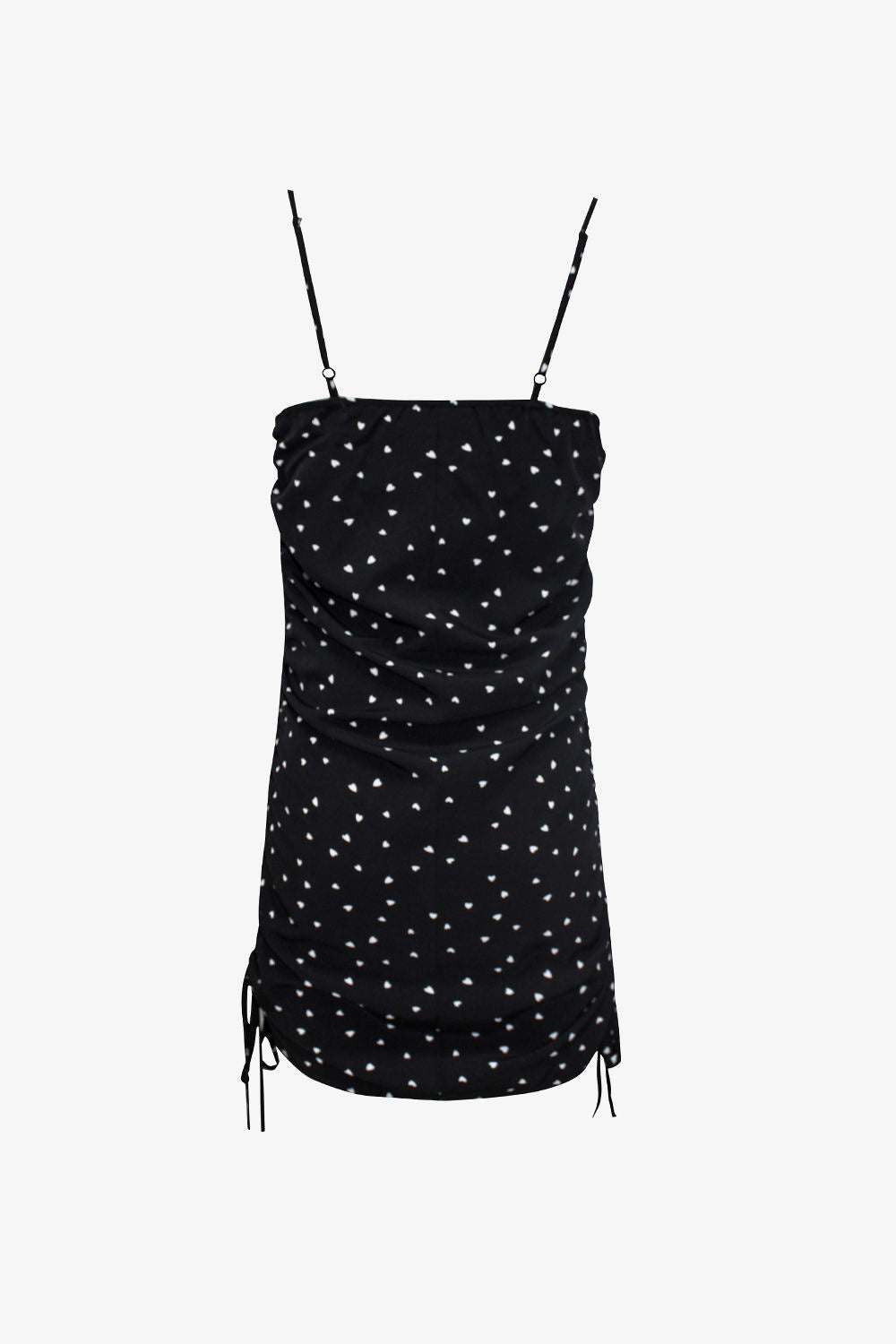 Drawstring Heart Print Slip Dress