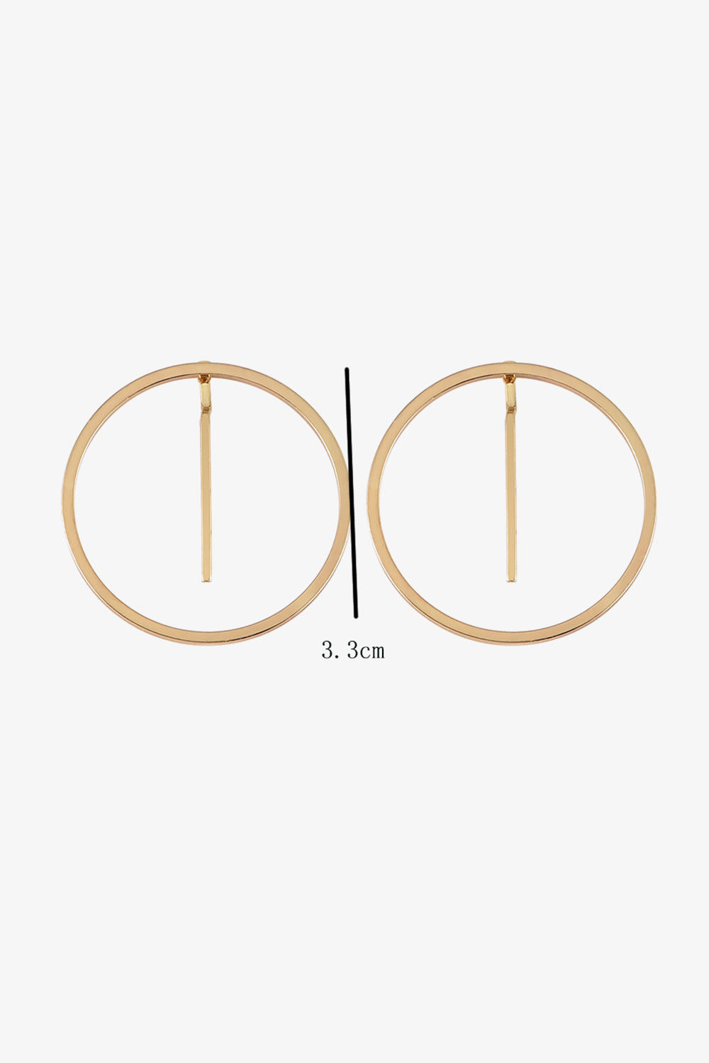 Simple Golden Alloy Hook Earrings