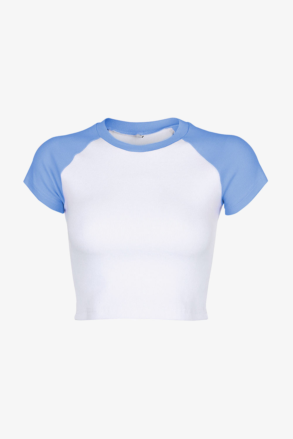 Color Block Ribbed Crop Tee