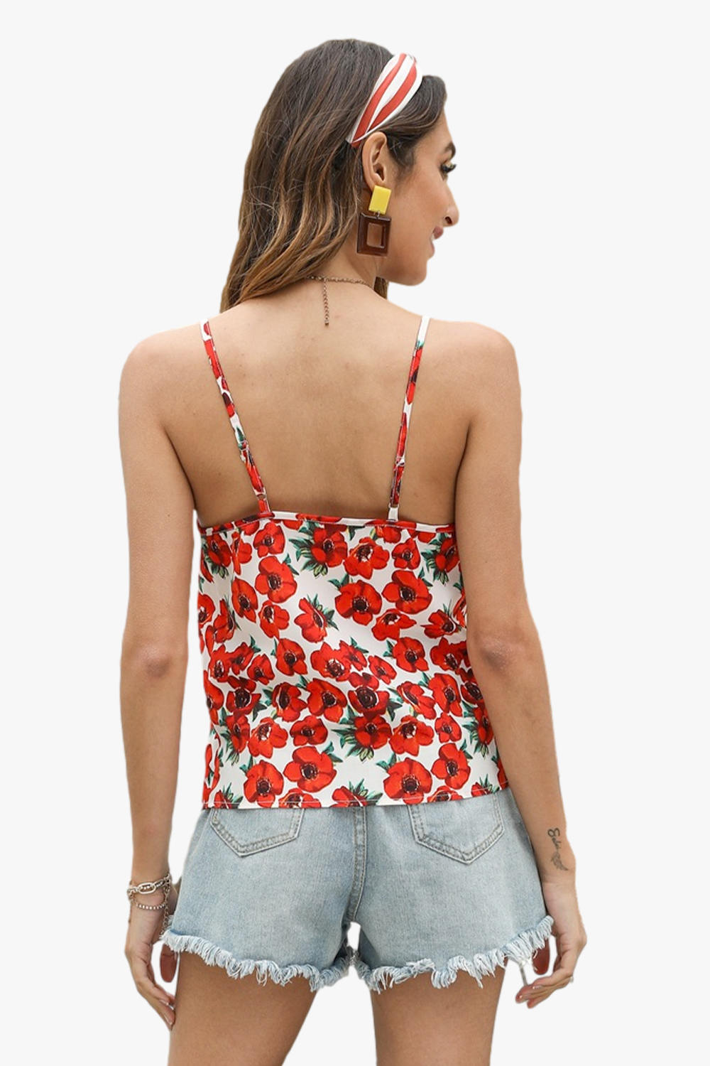 Floral Print Cowl Neck Camisole