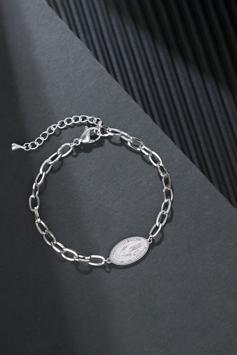 Saint Stainless Steel Golden Bracelet