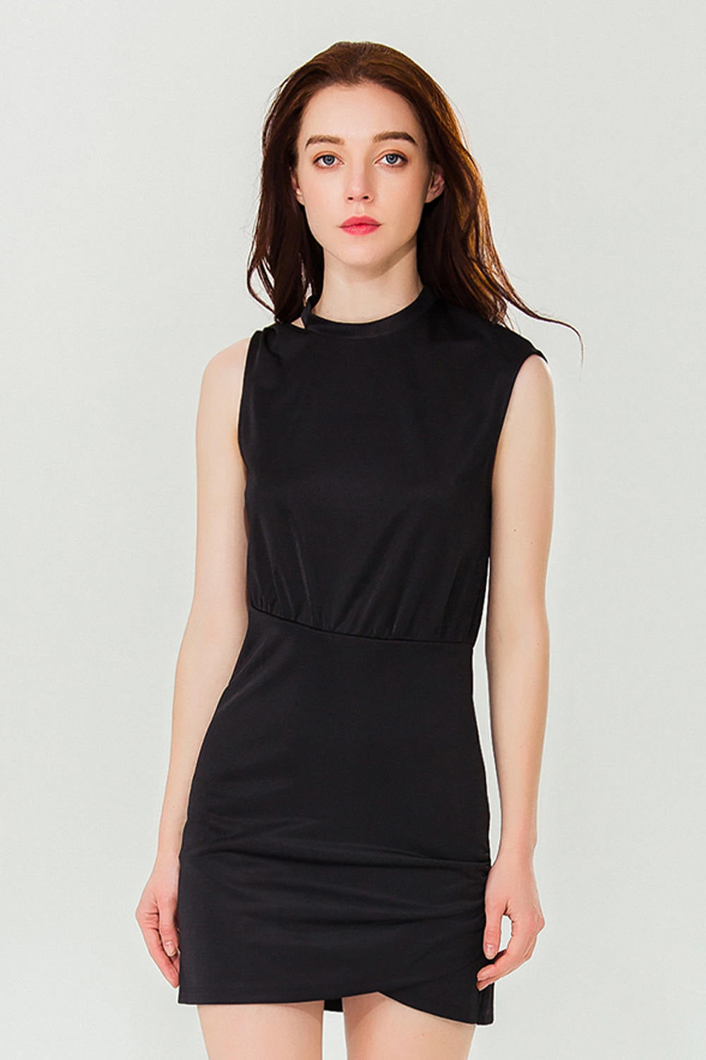 Asymmetry Sleeveless Cutout T-shirt Dress