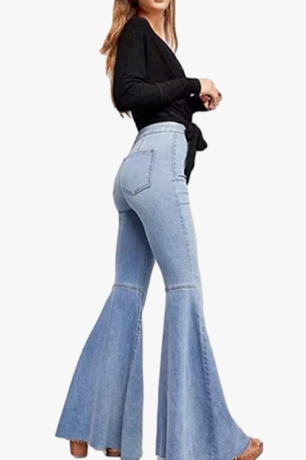 Skinny High Waist Flare Denim Jeans