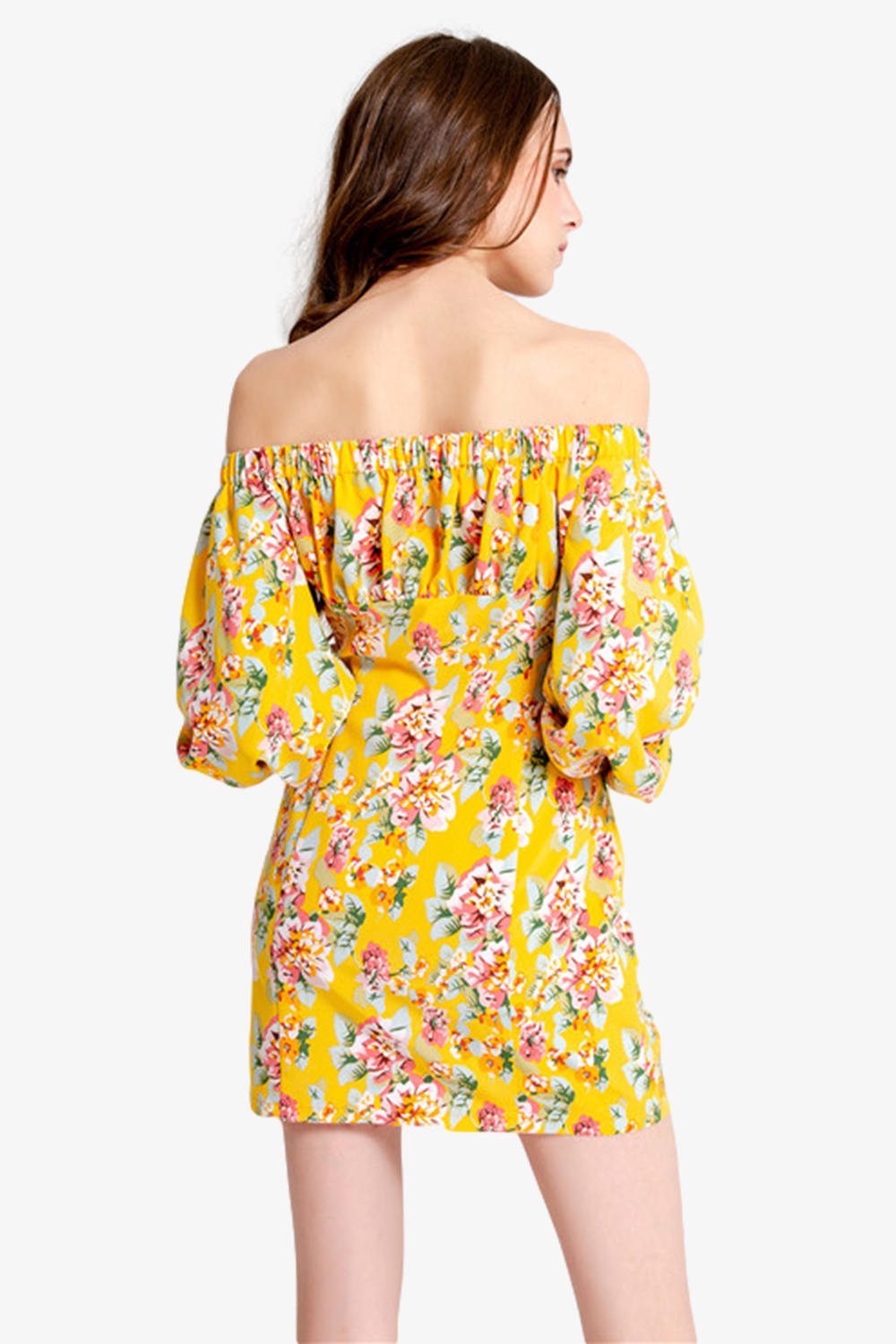 Floral Print Off Shoulder Mini Dress